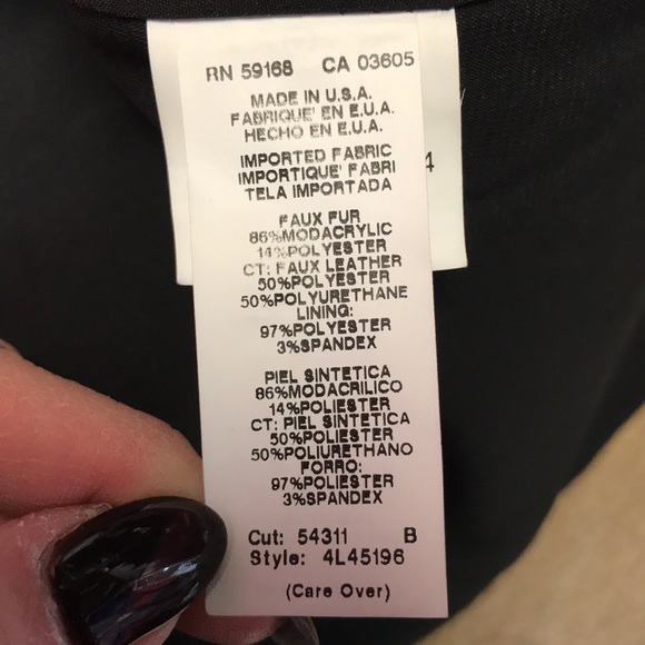 KAREN KANE Boho Blush Faux Fur Vest XL Red Black - Picture 8 of 8